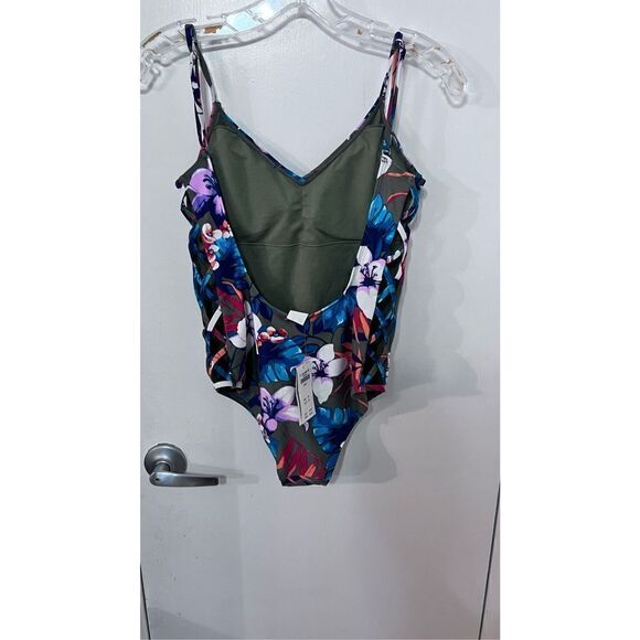 Hollister Women's One-Piece Multicolor Floral Gray Swimsuit Size S NWT - Picture 9 of 13